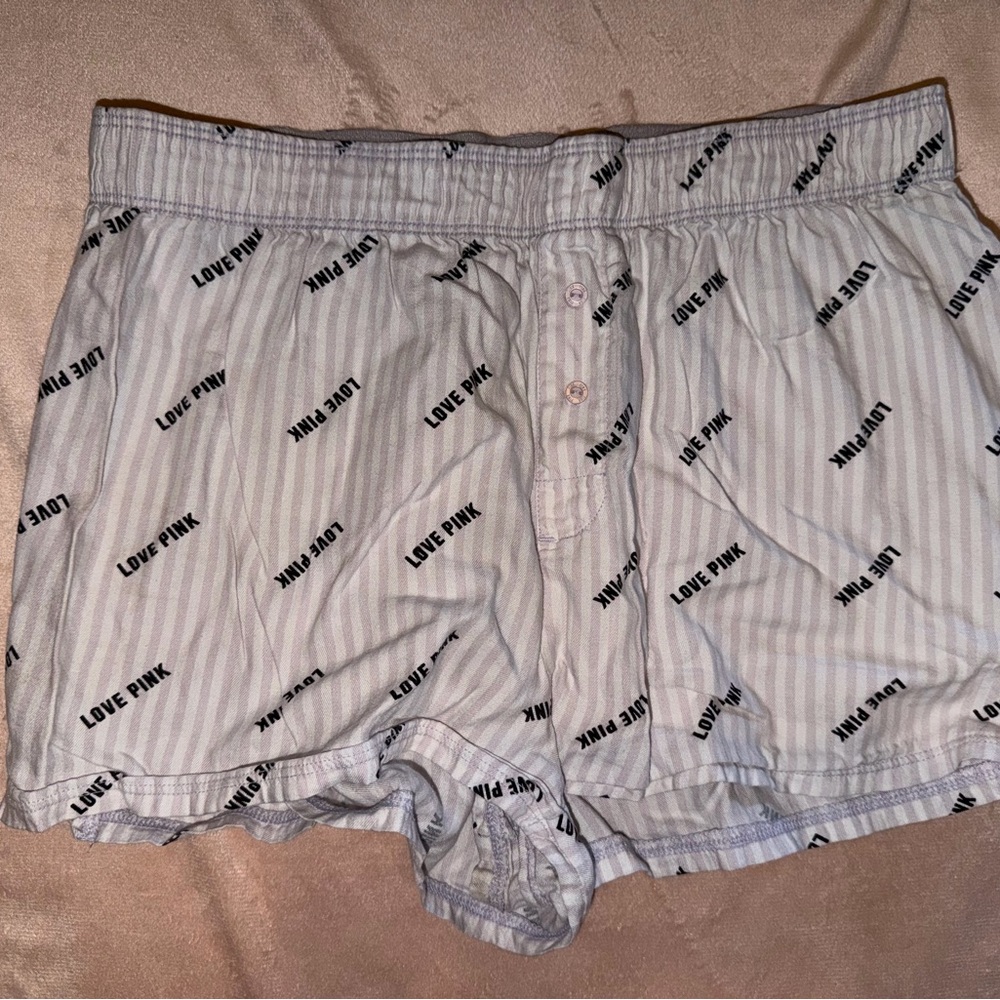 PINK Victoria's Secret White Pajama Shorts
